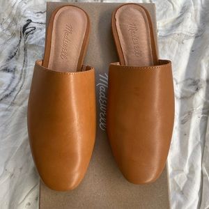 NIB Madewell Cory leather mules in English saddle tan 7